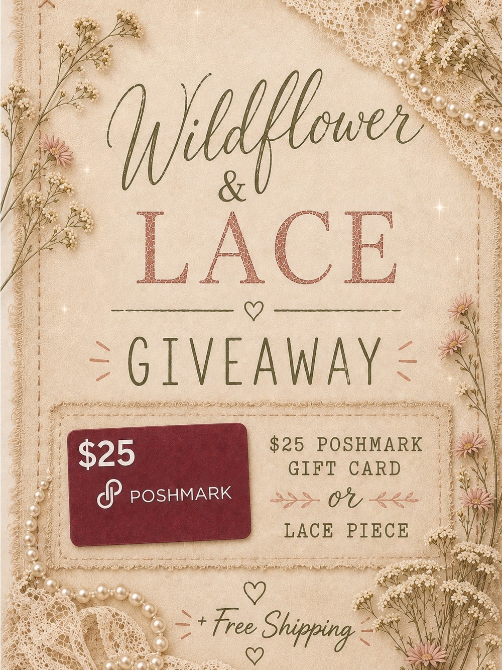 $25 Poshmark Givvy for Wildflower & Lace Train Show 🦋🌞